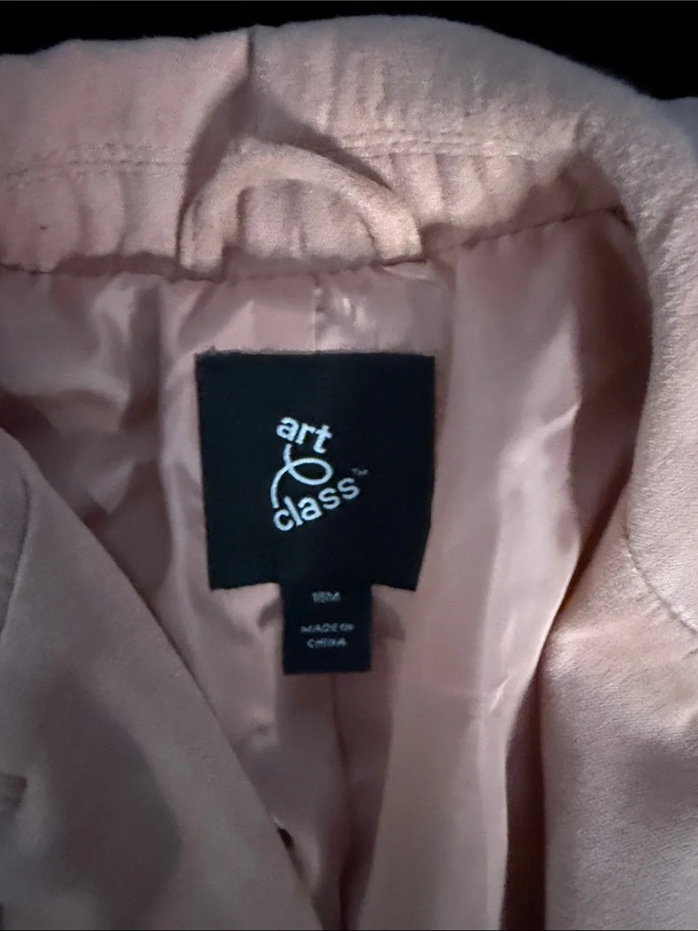 Art Class Pale Pink Moto-Style Faux Suede looking Jacket